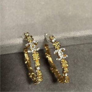 CHANEL Gold Small Hoop Earrings